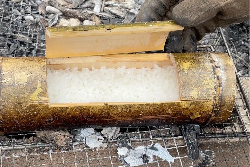 竹ごはんを作った